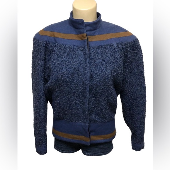 Gianni Versace Wool Alpaca Blend Bomber Jacket Size Small Womens Italian Vintage - Picture 2 of 9